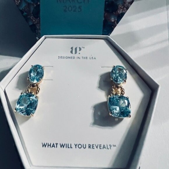 Bomb Party Jewelry - BOMB PARTY MARCH BIRTHDAY AQUAMARINE ON GOLD PLATING